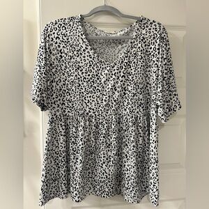 Leopard Print Peplum Top